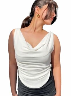 Istyle Can Draped Crop Top